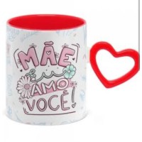 Caneca de cerâmica com Alça em Formato de Coração