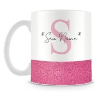 Caneca de Cerâmica personalizada com tarja de Glitter